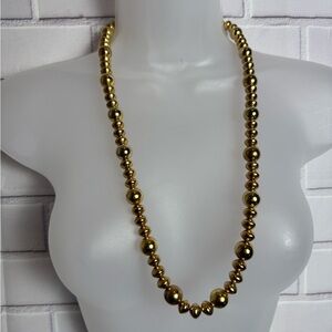 VTG Elegant Timeless Gold Beaded Necklace/13in